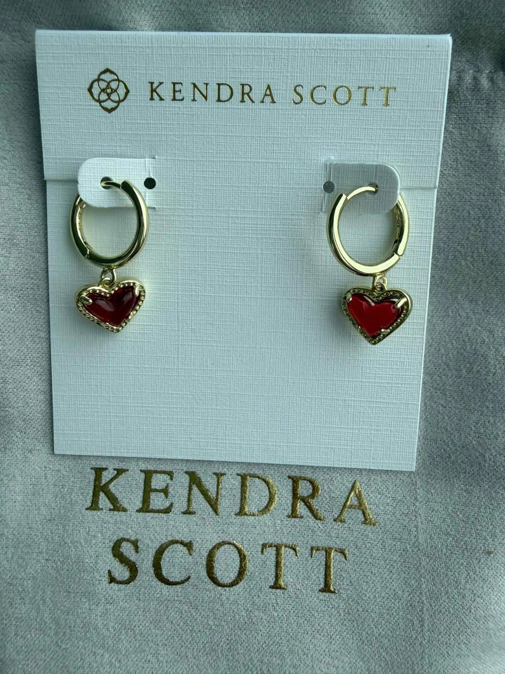 Kendra Scott red heart earrings